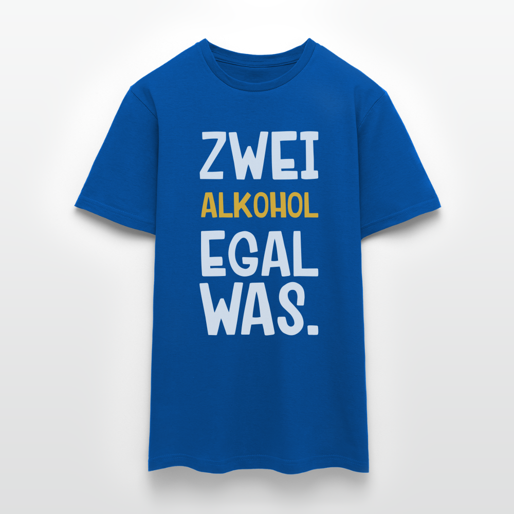 Männer T-Shirt "Zwei Alkohol egal was." - Royalblau