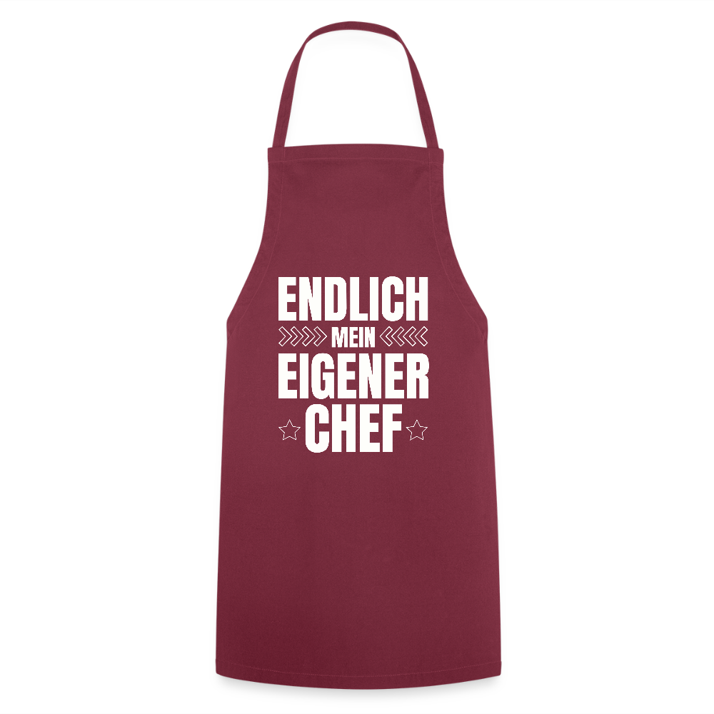 Kochschürze "Endlich mein eigener Chef" - Bordeaux