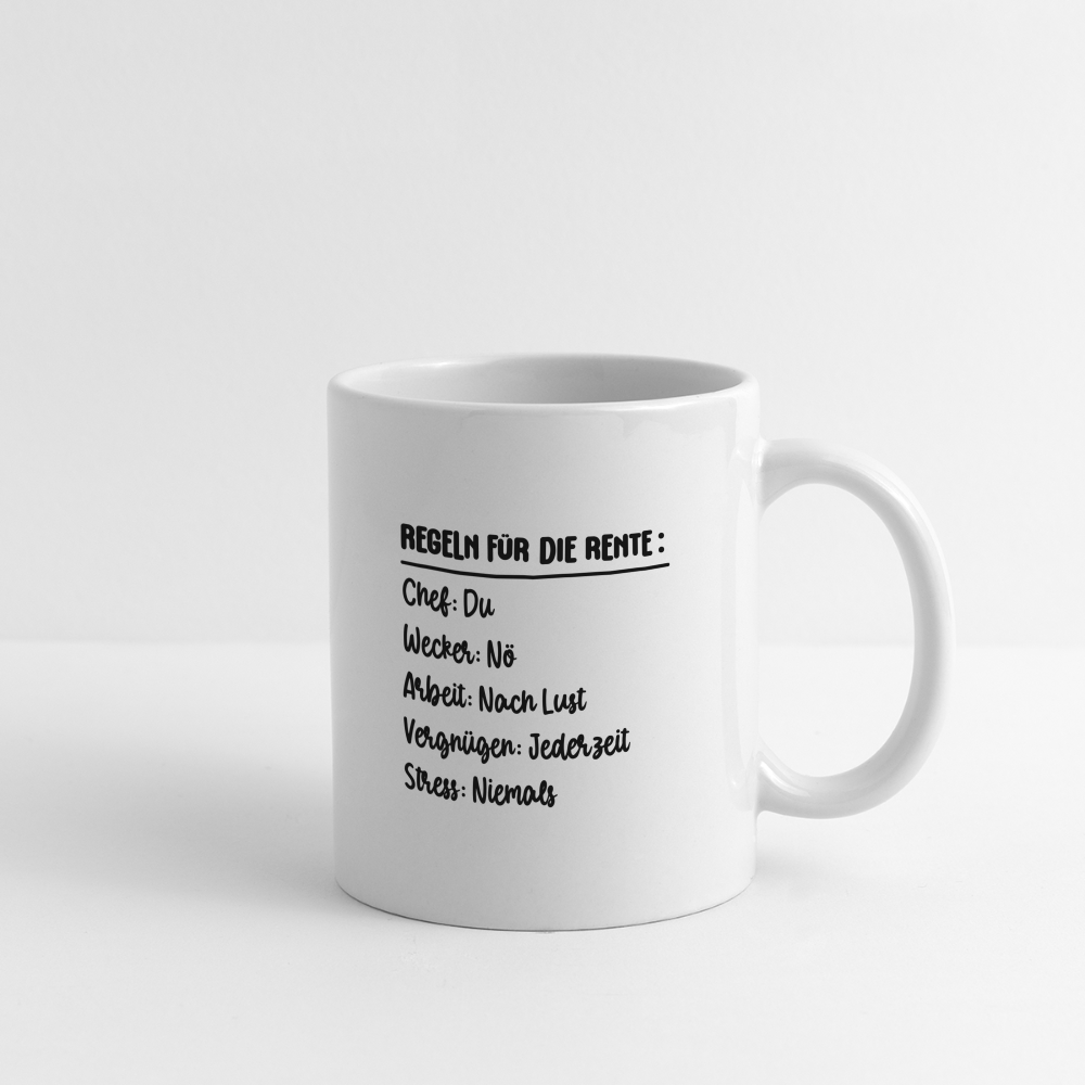 Tasse "Regeln für die Rente" - Weiß