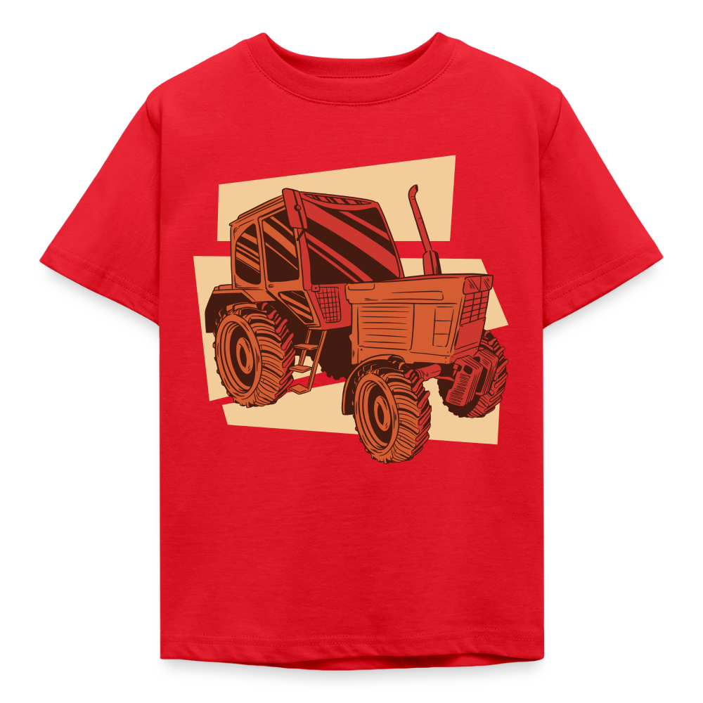 Kinder T-Shirt "Cooler roter Traktor" - Rot