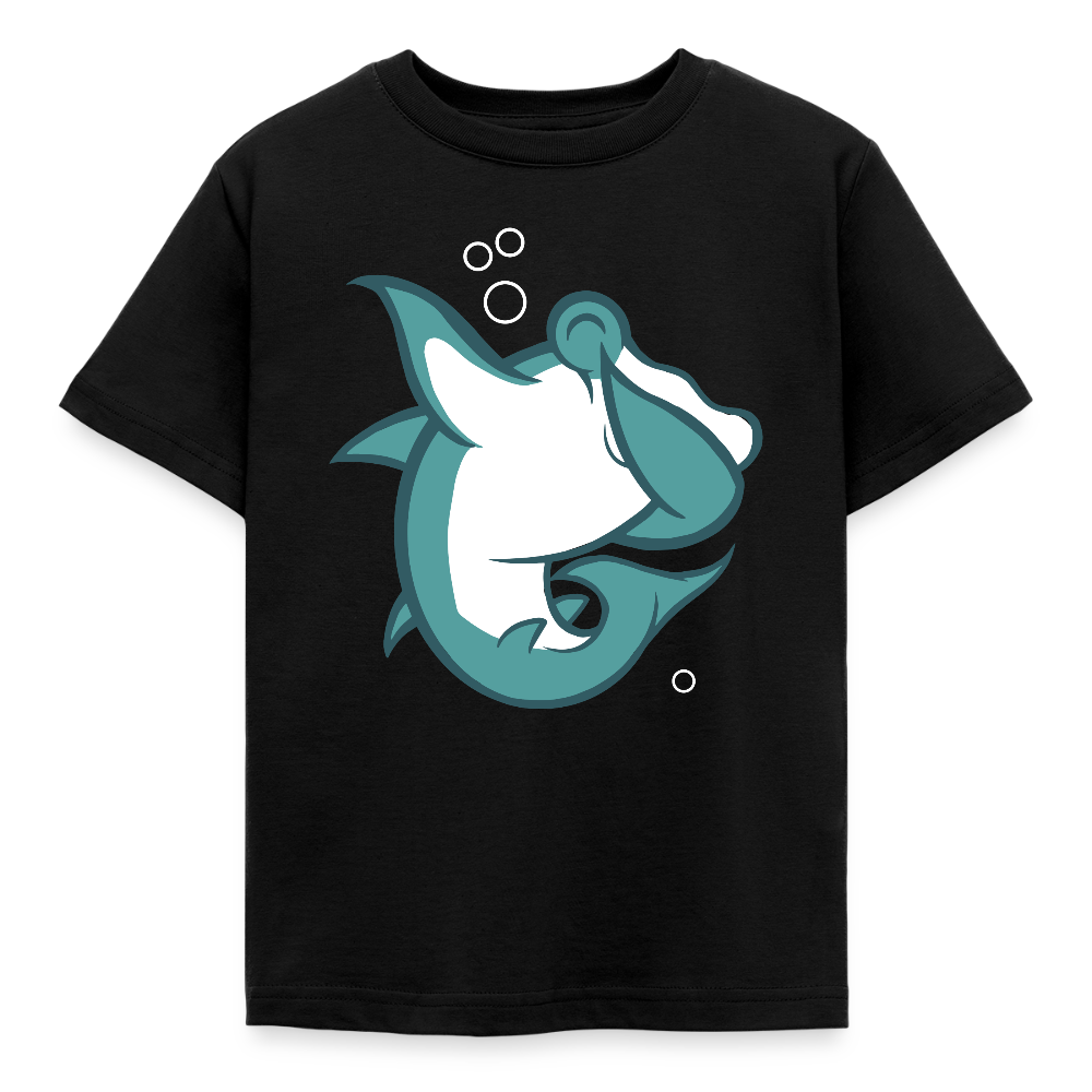 Kinder T-Shirt "Cooler Hammerhai" - Schwarz