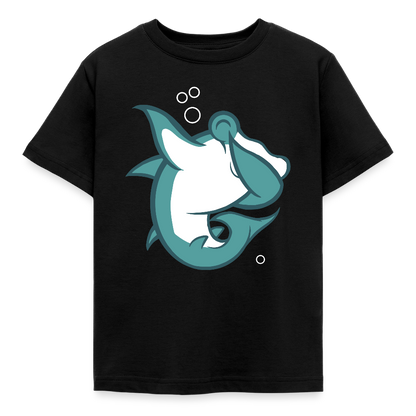 Kinder T-Shirt "Cooler Hammerhai" - Schwarz