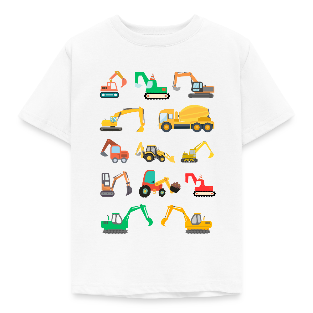 Kinder T-Shirt "Viele Bagger" - Weiß