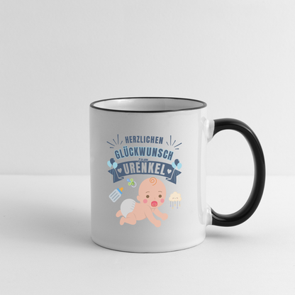 Tasse "Herzlichen Glückwunsch zum Urenkel" - Weiß/Schwarz