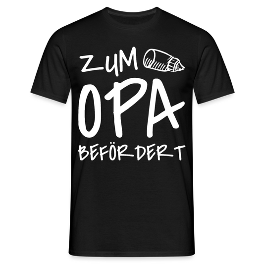 Männer T-Shirt "Zum Opa befördert" - Schwarz