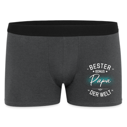 Männer Boxer Shorts "Bester Bonus Papa der Welt" - Anthrazit