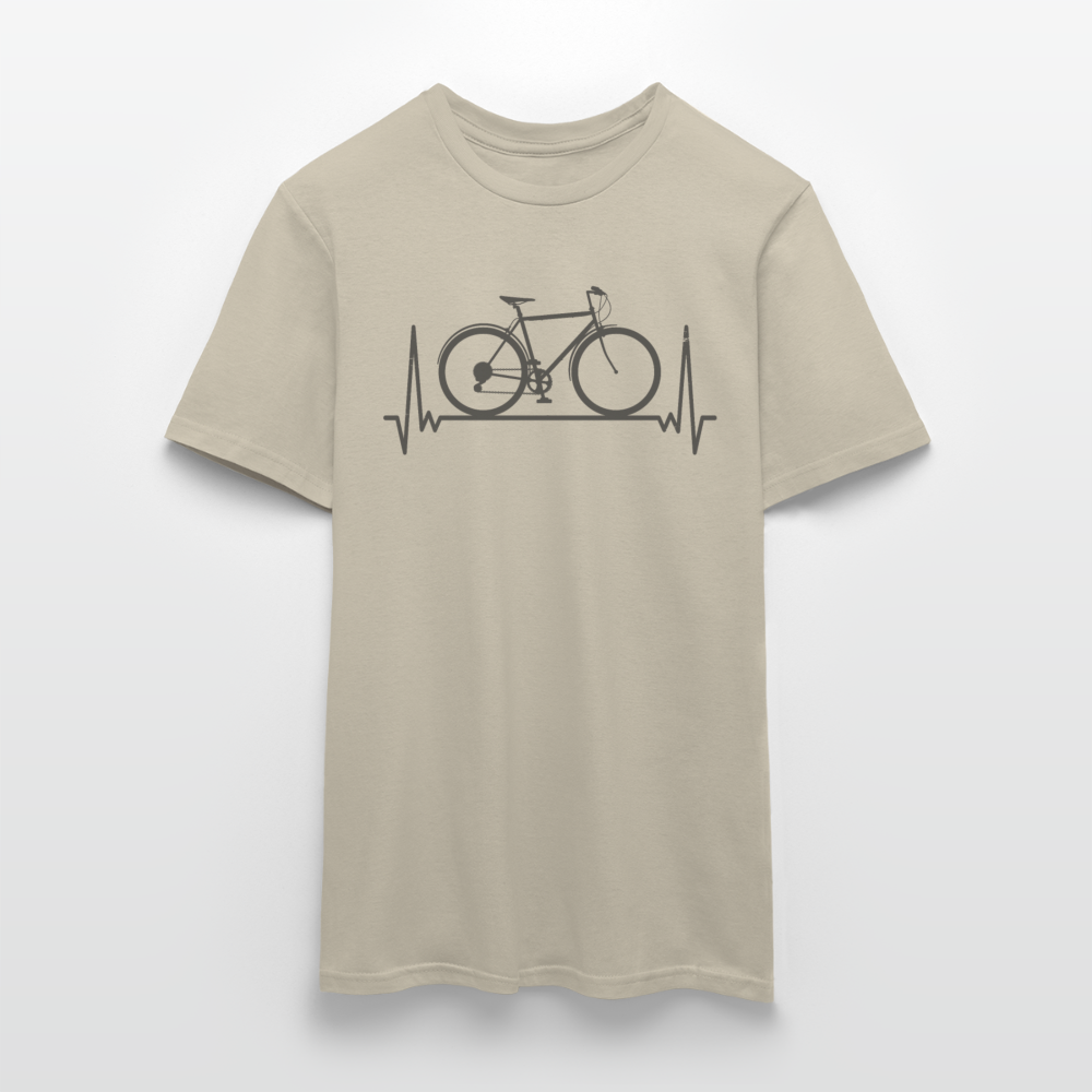 Männer T-Shirt "Fahrrad im Herzschlag" - Sandbeige