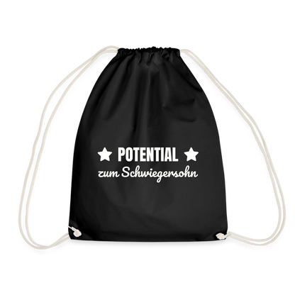 Turnbeutel "Potential zum Schweigersohn" - Schwarz