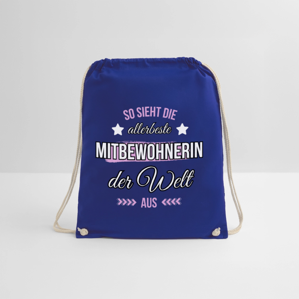 Turnbeutel "So sieht die allerbeste Mitbewohnerin der Welt aus" - Königsblau