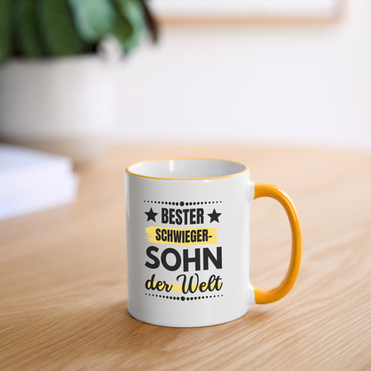 Tasse "Bester Schwiegersohn der Welt" - Weiß/Gelb