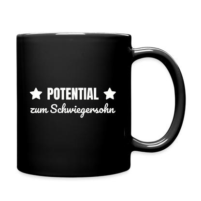 Tasse "Potential zum Schwiegersohn" - Schwarz