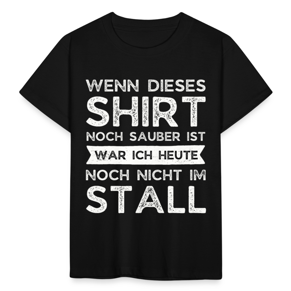 Kinder T-Shirt "Heute nicht im Stall" - Schwarz