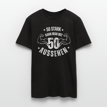 Männer T-Shirt "So stark kann man mit 50 aussehen" - Schwarz