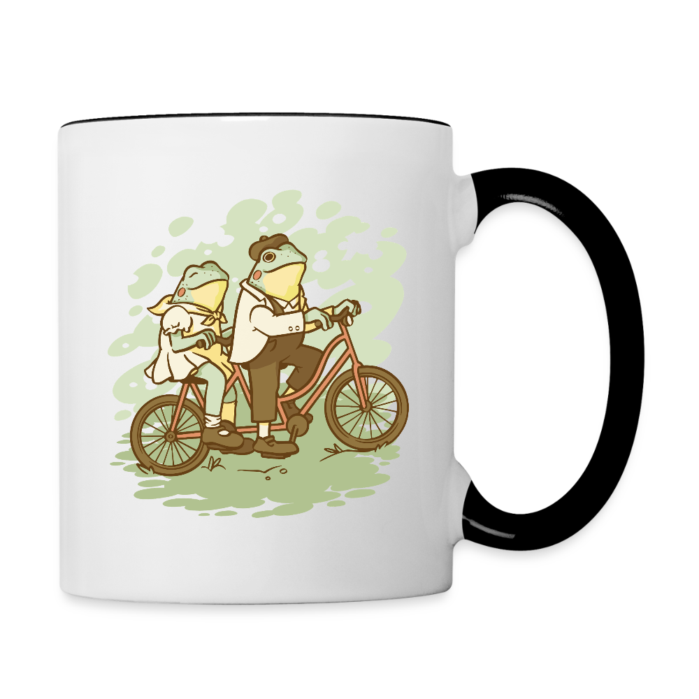 Tasse "Fahrrad Frösche" - Weiß/Schwarz
