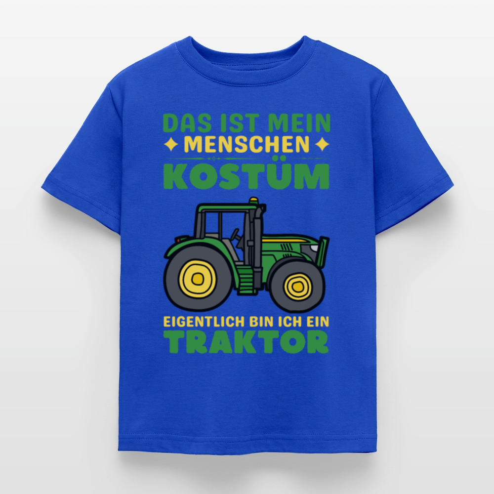 Kinder T-Shirt "Das ist mein Menschen Kostüm, eigentlich bin ich ein Traktor" - Royalblau