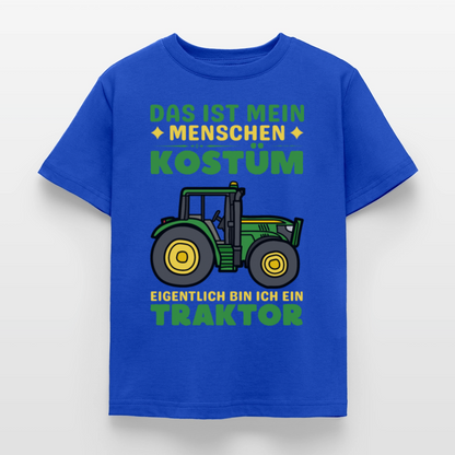 Kinder T-Shirt "Das ist mein Menschen Kostüm, eigentlich bin ich ein Traktor" - Royalblau