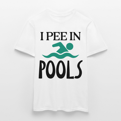 Männer T-Shirt "I pee in pools" - Weiß
