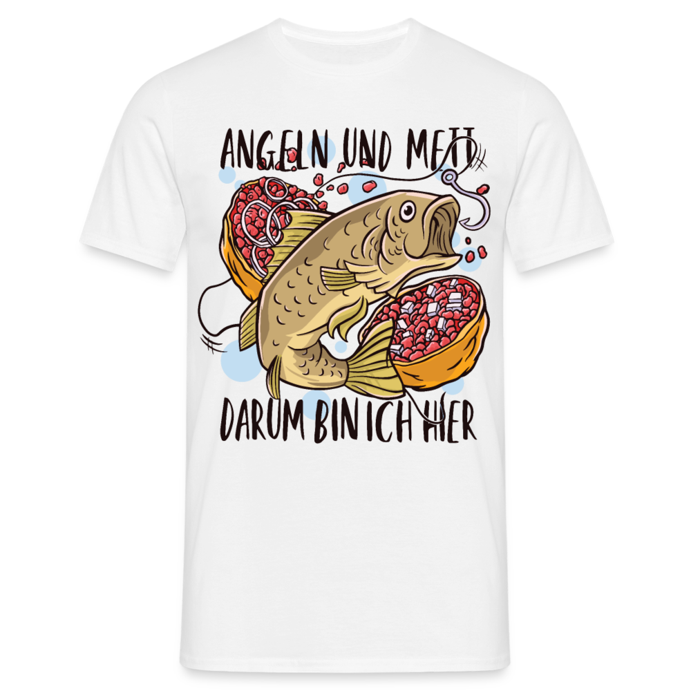 Männer T-Shirt "Angeln und Mett" - Weiß