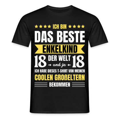 Männer T-Shirt "Das beste Enkelkind" (von Oma und Opa) - Schwarz