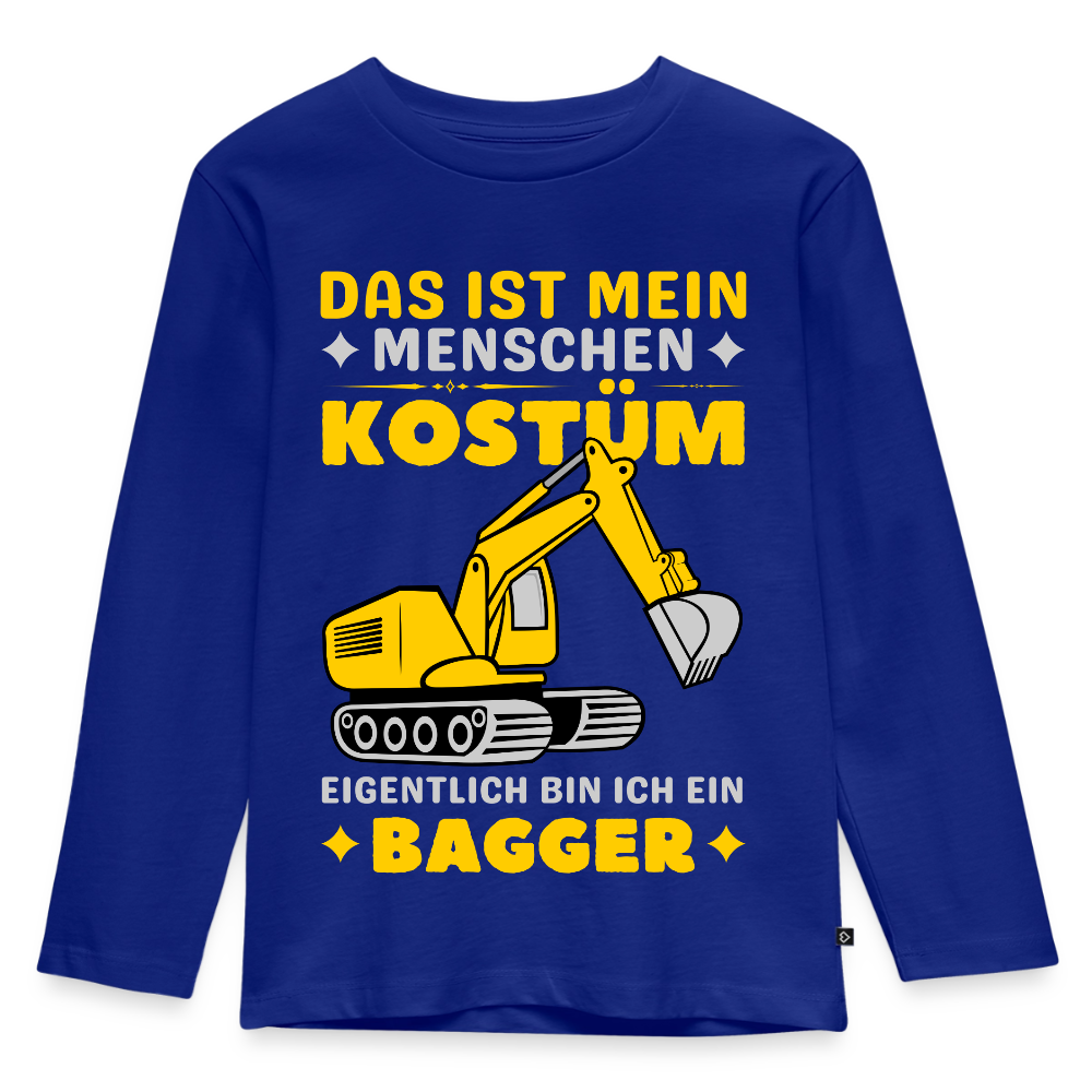 Kinder Langarmshirt "Eigentlich bin ich ein Bagger" - Royalblau