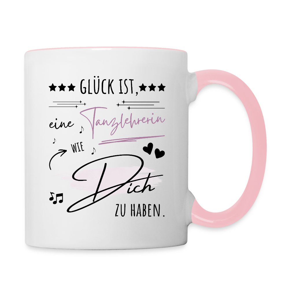 Tasse "Glück ist, eine Tanzlehrerin wie dich zu haben" - Weiß/Pink