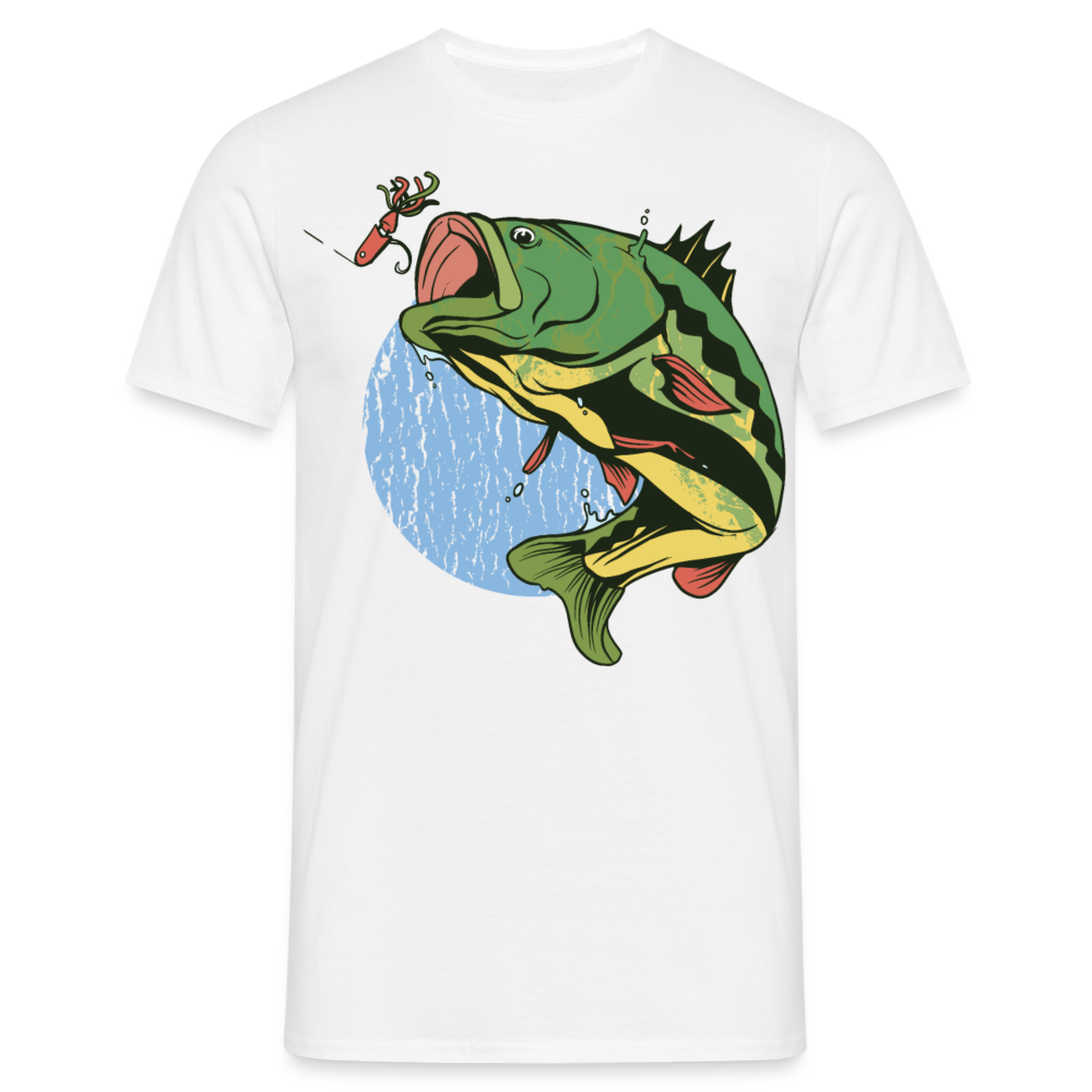 Männer T-Shirt "Cooles Fisch-Motiv" - Weiß