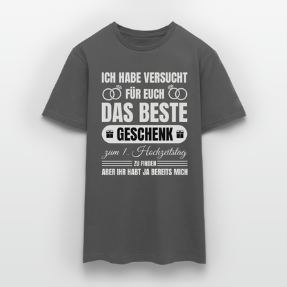 Männer T-Shirt "Das beste Geschenk zum 1. Hochzeitstag" - Anthrazit