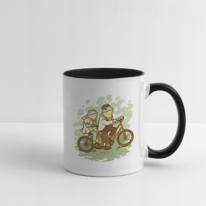 Tasse "Fahrrad Frösche" - Weiß/Schwarz