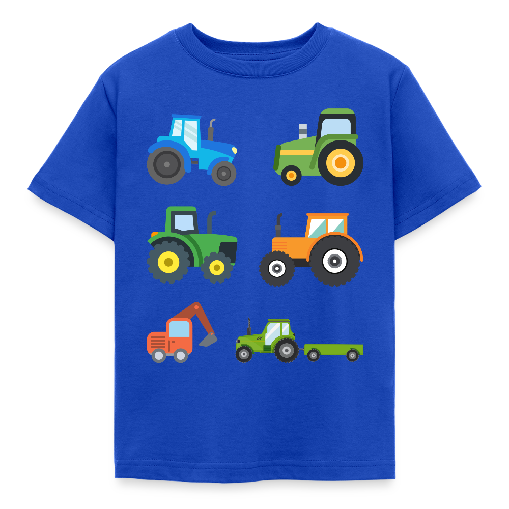 Kinder T-Shirt "6 Traktoren" - Royalblau