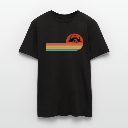 Männer T-Shirt "Camping Retro-Motiv" - Schwarz
