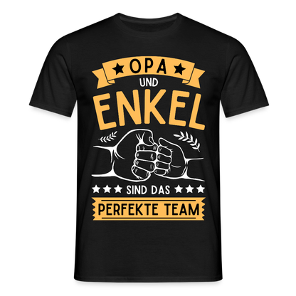 Männer T-Shirt "Opa und Enkel sind das perfekte Team" - Schwarz