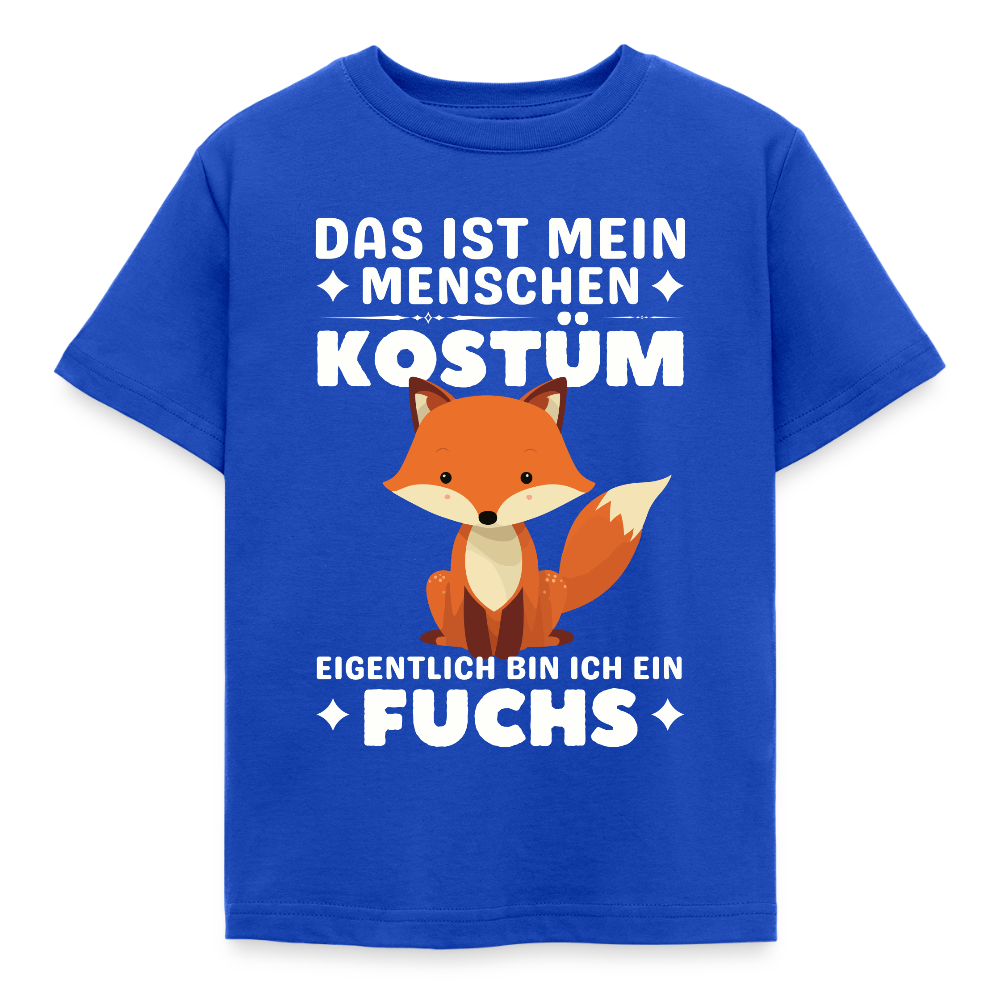 Kinder T-Shirt "Das ist mein Menschen Kostüm, eigentlich bin ich ein Fuchs" - Royalblau