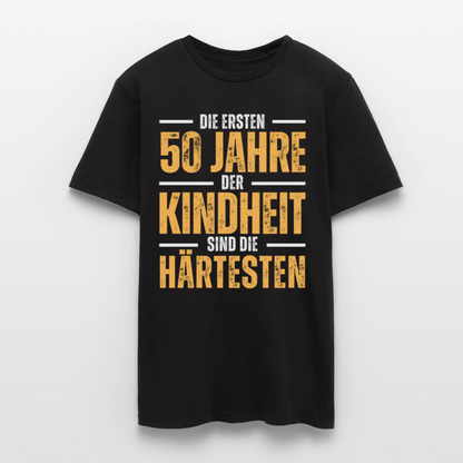 Männer T-Shirt "Die ersten 50 Jahre" - Schwarz