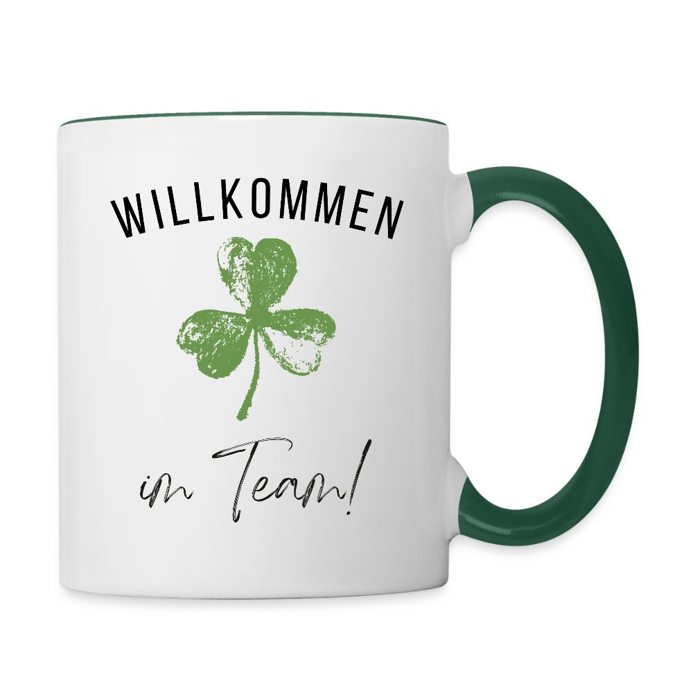Willkommen im Team Tasse - Weiß/Dunkelgrün