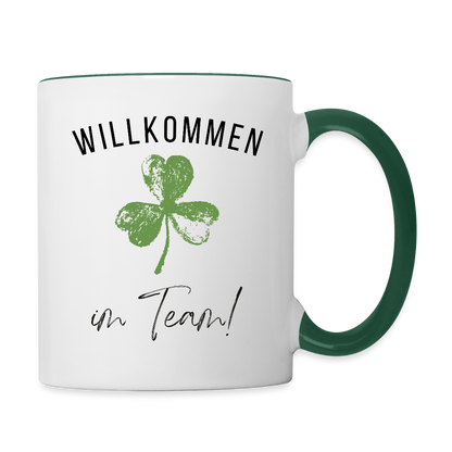 Willkommen im Team Tasse - Weiß/Dunkelgrün