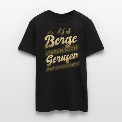 Männer T-Shirt "Die Berge haben mich gerufen & ich muss gehen" - Schwarz
