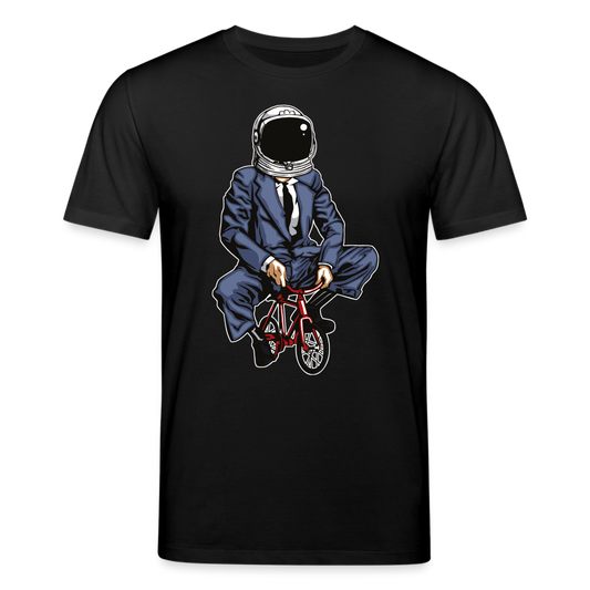 Männer T-Shirt "Cooler Astronaut mit Fahrrad" - Schwarz