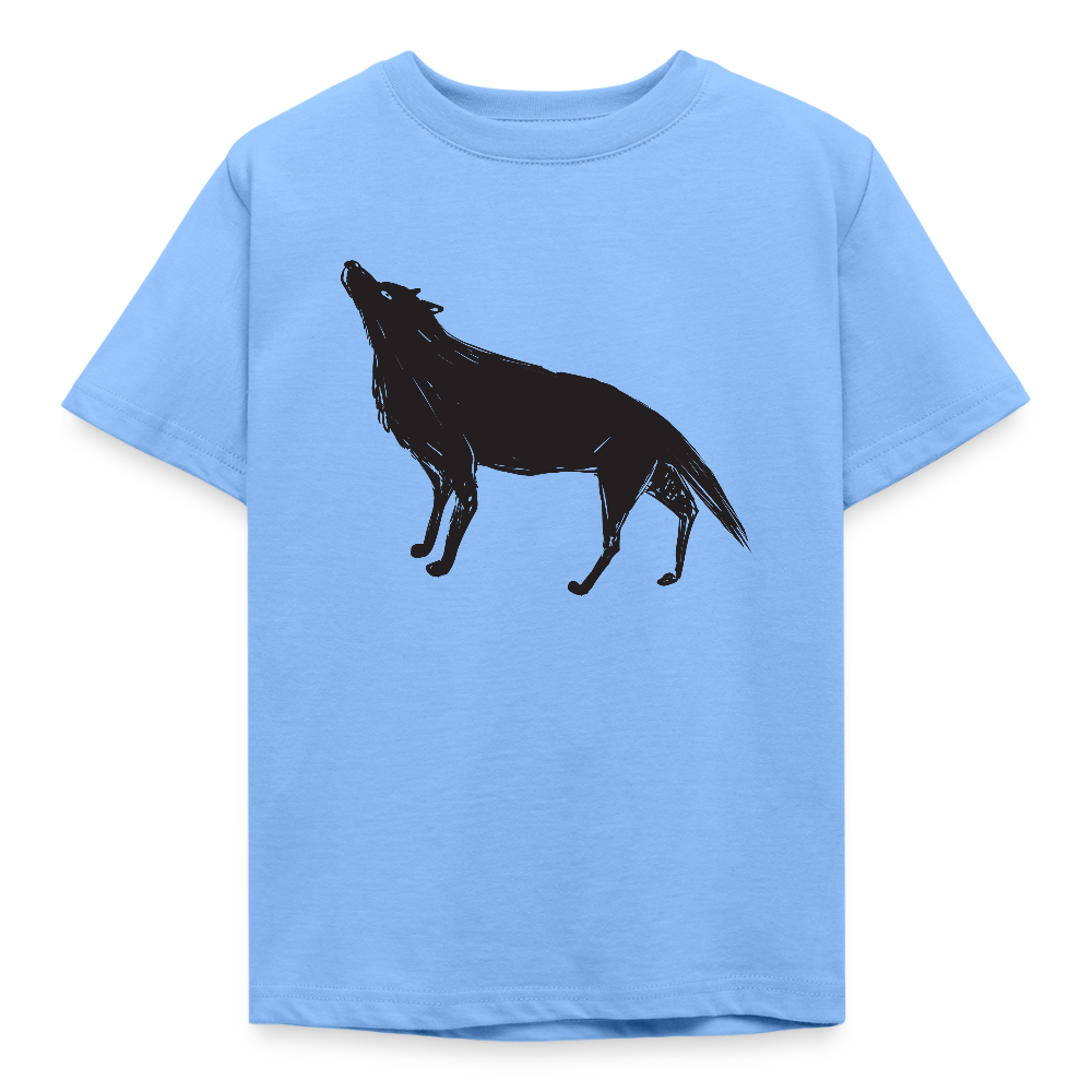 Kinder T-Shirt "Wolf im Zeichen-Stil" - Himmelblau
