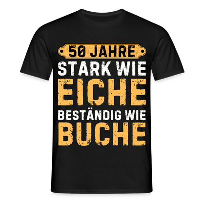 Männer T-Shirt "50 Geburtstag Holz" - Schwarz