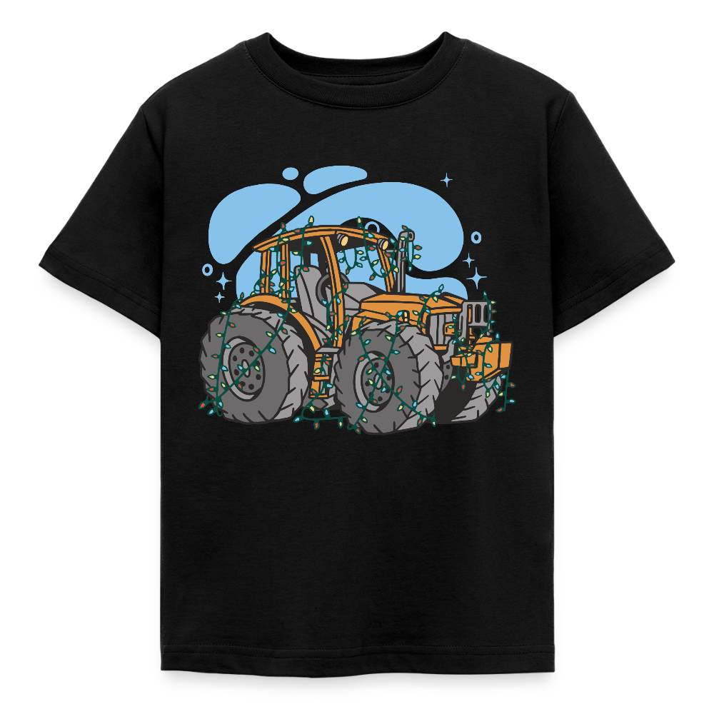 Kinder T-Shirt "Weihnachten Traktor" - Schwarz
