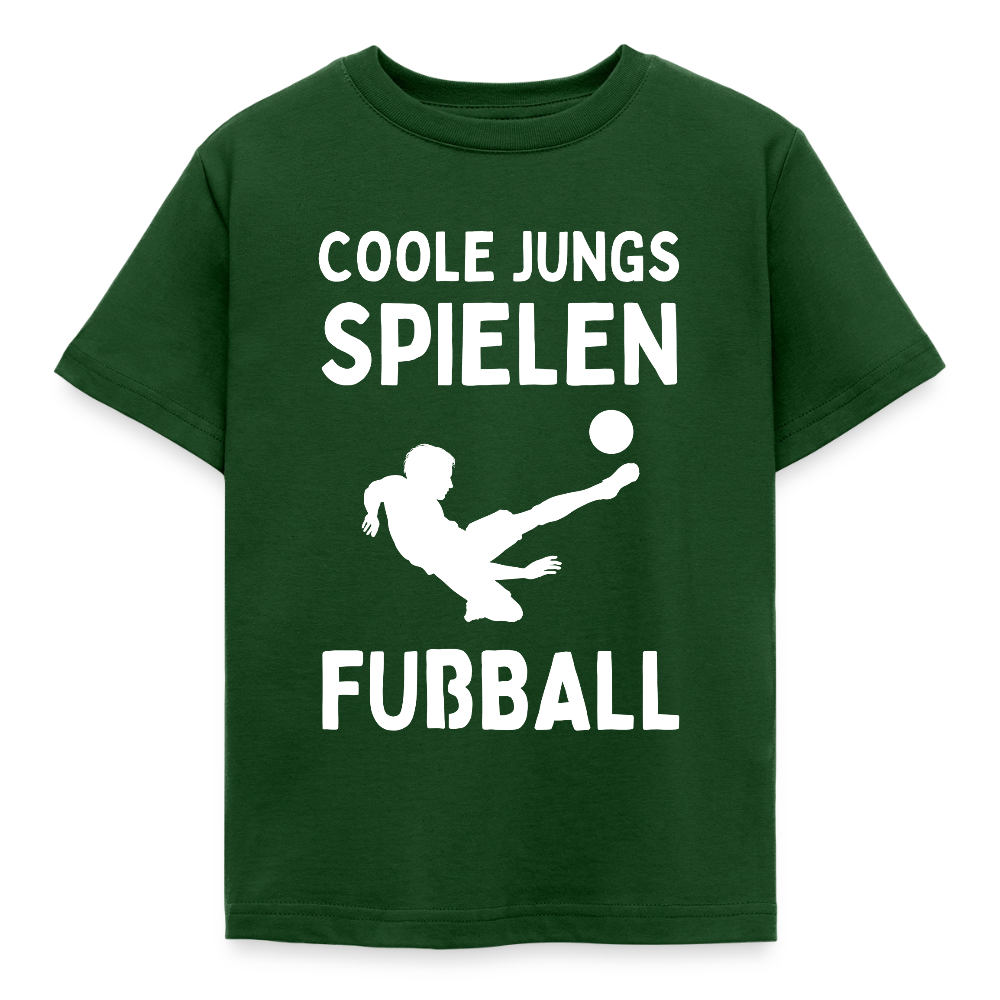 Kinder T-Shirt "Coole Jungs spielen Fußball" - Forstgrün 