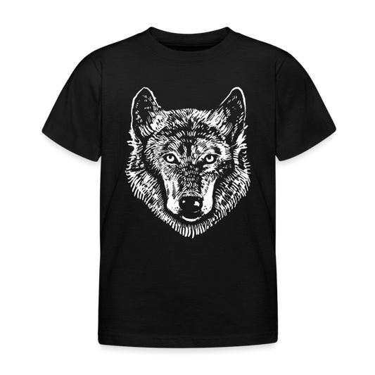 Kinder T-Shirt "Wolfskopf" - Schwarz