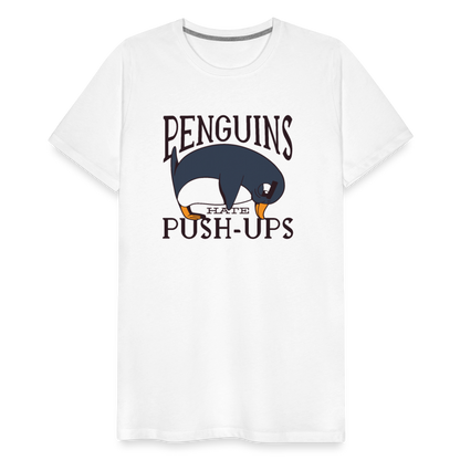 Männer Premium T-Shirt "Penguins hate Push-Ups" - Weiß