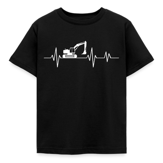 Kinder T-Shirt "Bagger im Herzschlag" - Schwarz