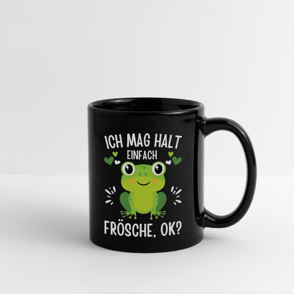 Tasse "Ich mag halt einfach Frösche" - Schwarz