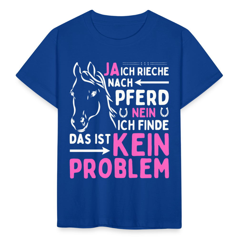 Kinder T-Shirt "Ja ich rieche nach Pferd" - Royalblau