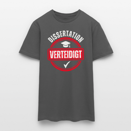 Männer T-Shirt "Dissertation verteidigt" - Anthrazit