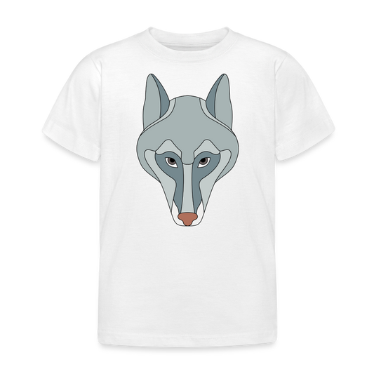 Kinder T-Shirt "Wolfsgesicht" - Weiß