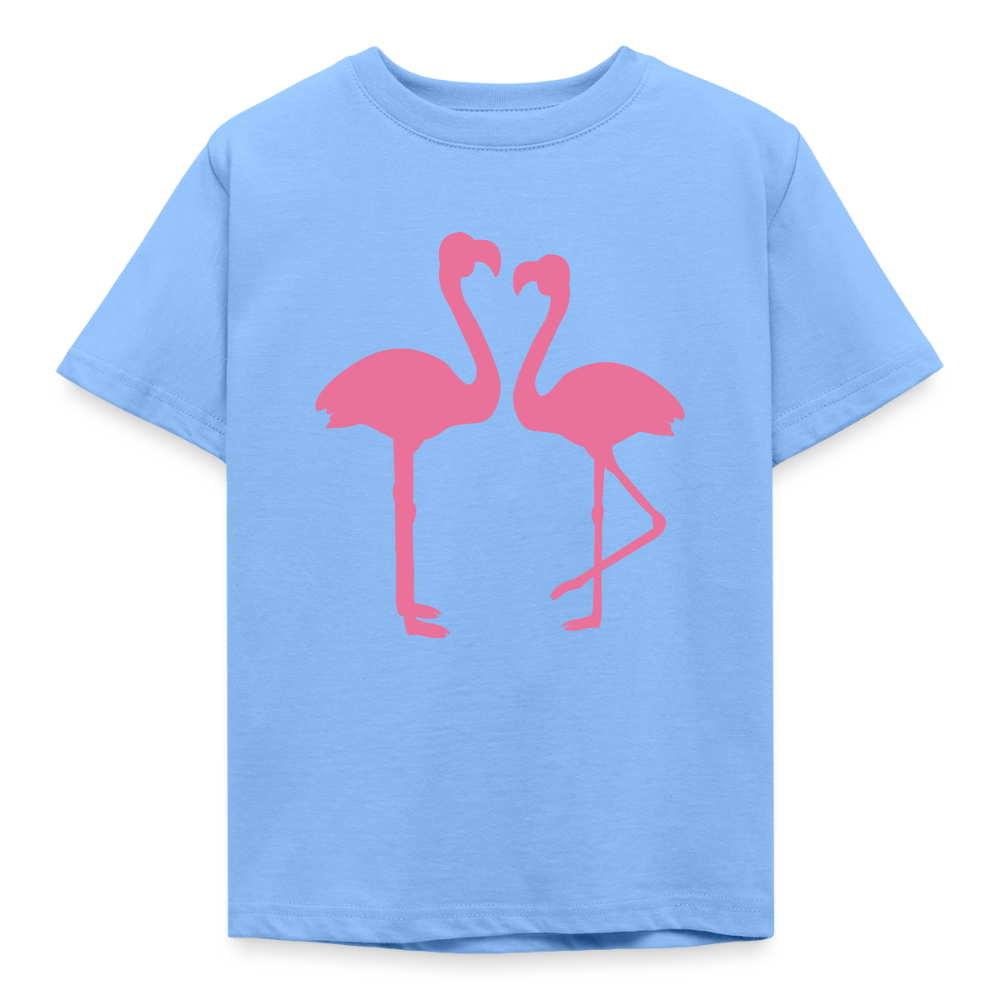 Kinder T-Shirt "2 Flamingos" - Himmelblau