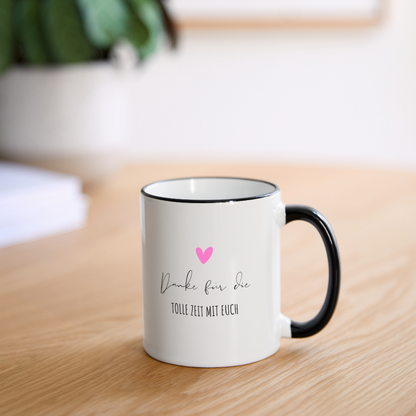 Tasse "Danke für die tolle Zeit mit euch" - Weiß/Schwarz